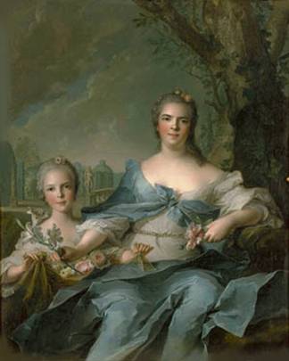 Louise Elisabeth Duchess of Parma with Isabella 1750 by Jean-Marc Nattier Hillwood Museum
